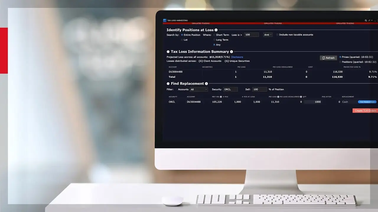 TWS Tax Loss Harvesting Tool for Individuals Video