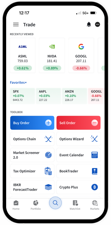 IBKR Mobile Quote Details Screen