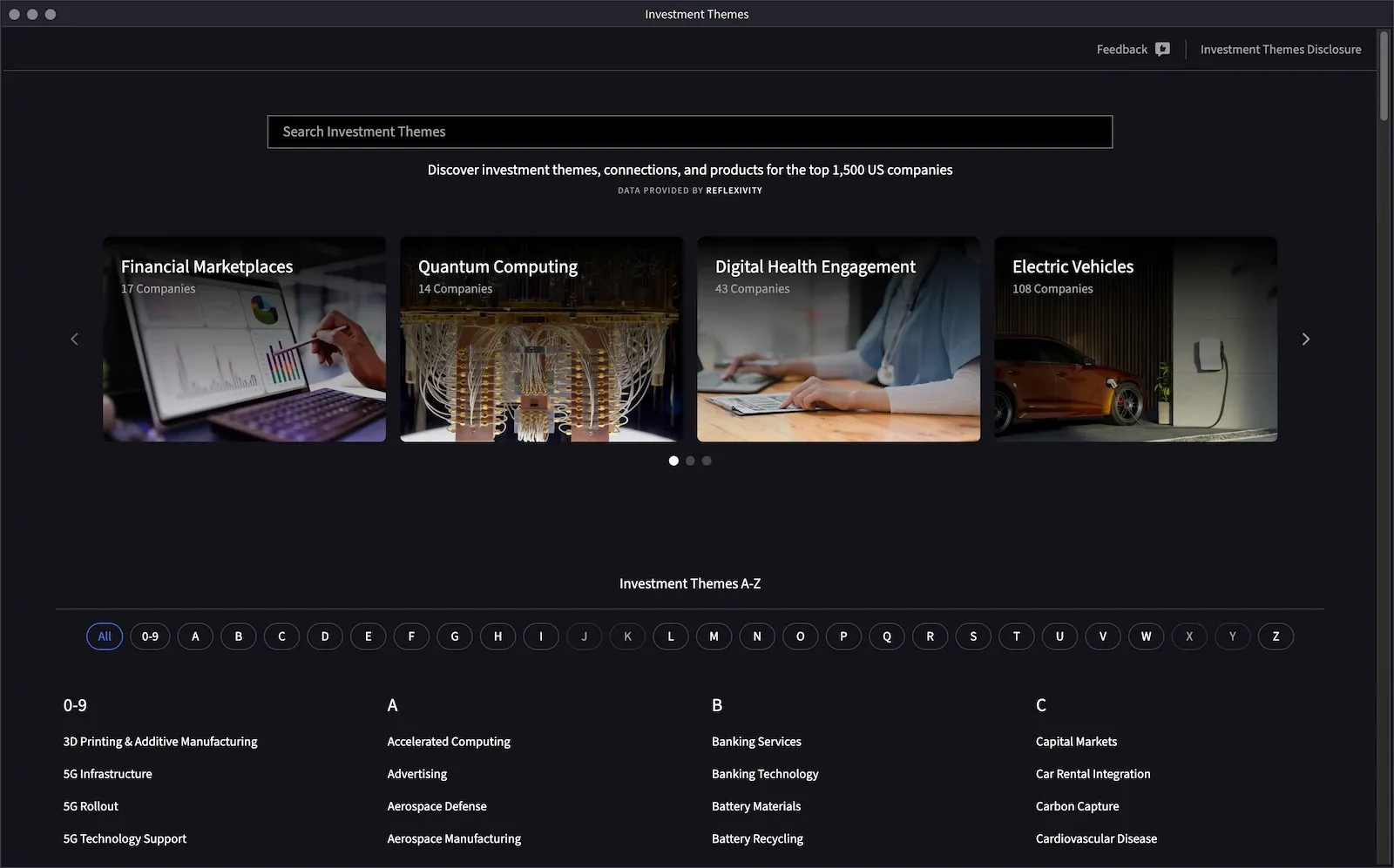 Themes Tab Within Stock Research